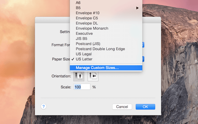 print borderless in word for mac